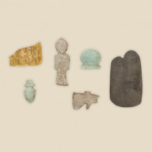 Set of amulets on body